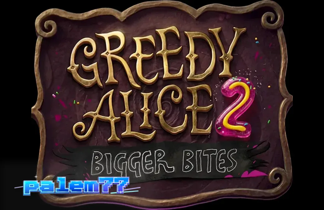 Tampilan visual slot Greedy Alice 2: Bigger Bites dengan tema steampunk gothic